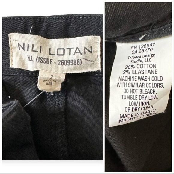 Nili Lotan Jenna pant with Piping, Black with red, Size 2 - Picture 11 of 13